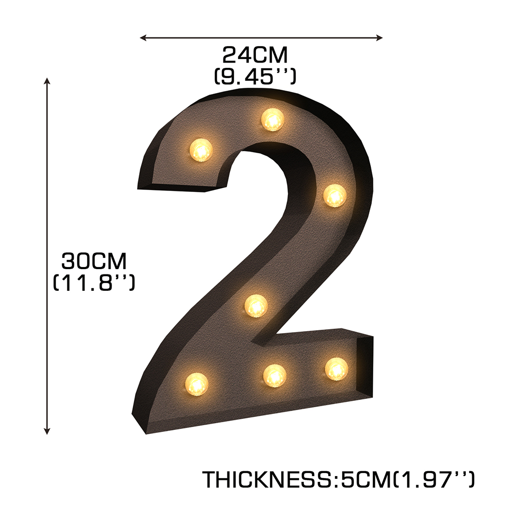 LED Metal Number Lights Free Standing Hanging Marquee Event Party D?cor Number 2