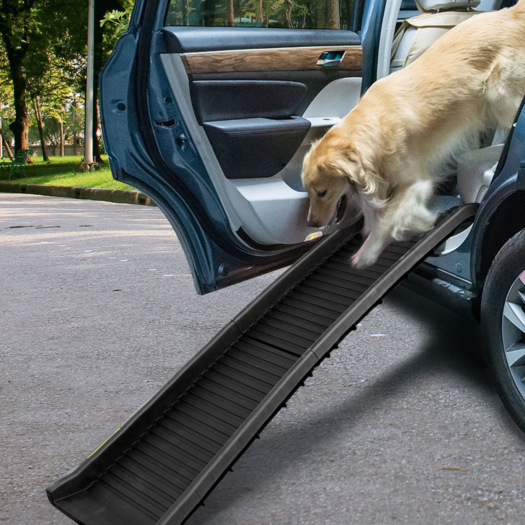PaWz Folding Dog Ramp For SUV Truck Pet Safety Stairs Portable Non-Slip Ladder