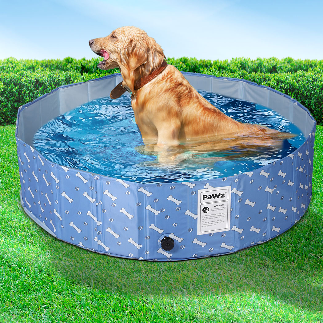 Portable Pet Swimming Pool Kids Dog Cat Washing Bathtub Outdoor Bathing Blue L