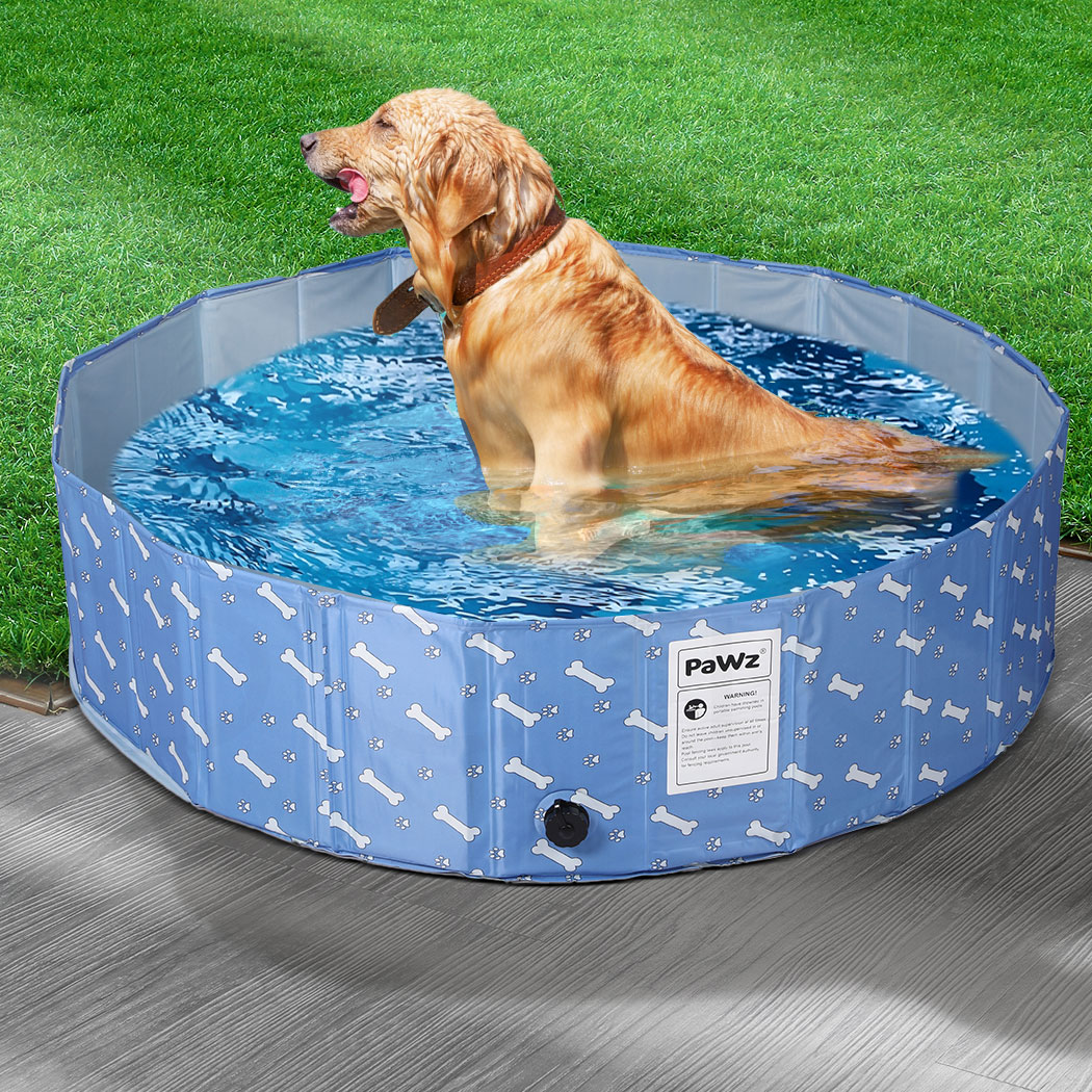 Portable Pet Swimming Pool Kids Dog Cat Washing Bathtub Outdoor Bathing Blue M