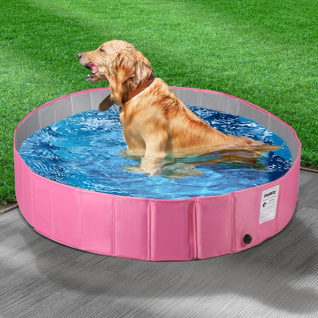 Portable Pet Swimming Pool Kids Dog Cat Washing Bathtub Outdoor Bathing Pink S