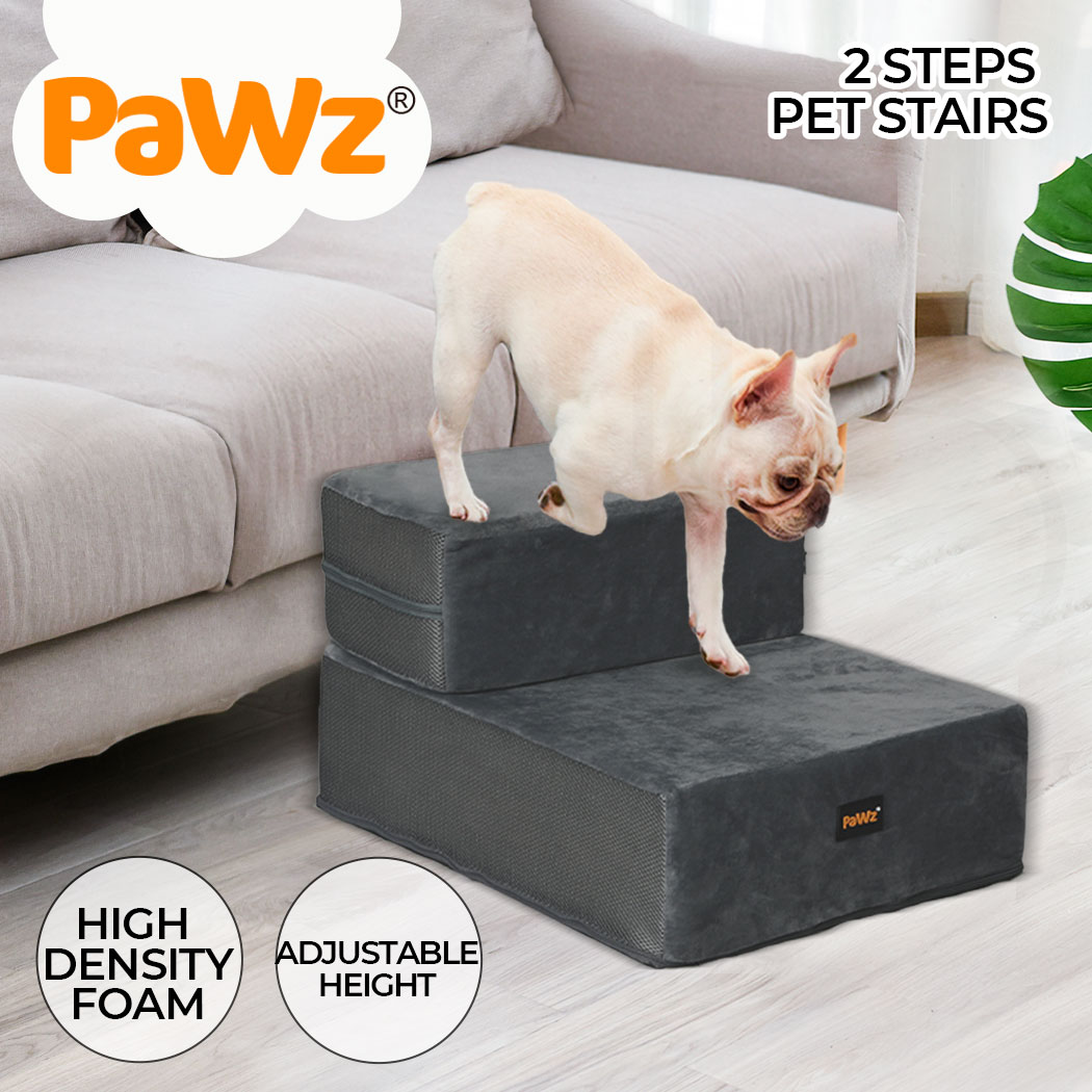 Furhaven Pet Stairs Steady Paws Easy Multi-Step Furniture Pet Stairs Accessibility Ramp for Dogs & Cats Available in Multiple Colors & Sizes 