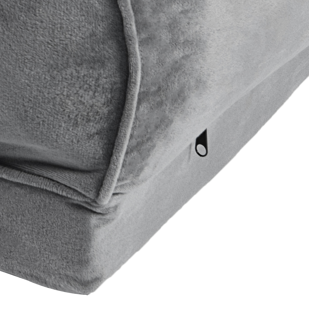 PaWz Dog Calming Bed Warm Soft Plush Comfy Sleeping Memory Foam Mattress Grey L