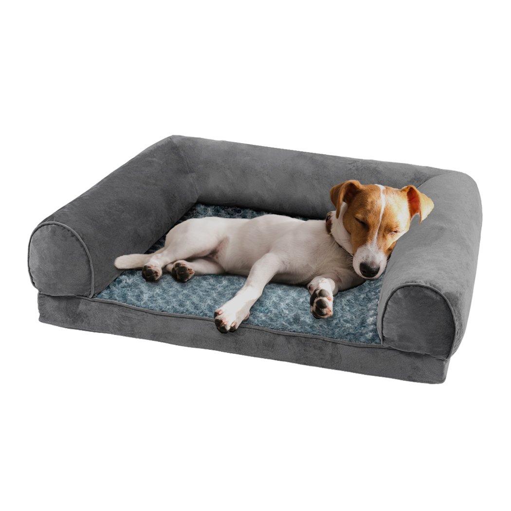 TopSellers-Pet Bed Sofa Grey - Medium Orthopaedic Soft & Washable