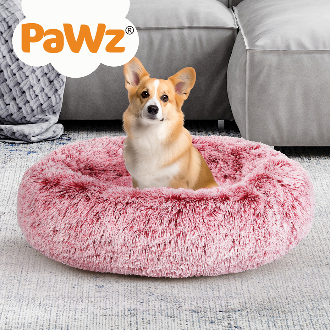 Pawz Pet Dog Calming Bed Cat Warm Soft Plush Round Washable Removable Cover Pink - Picture 55 of 55