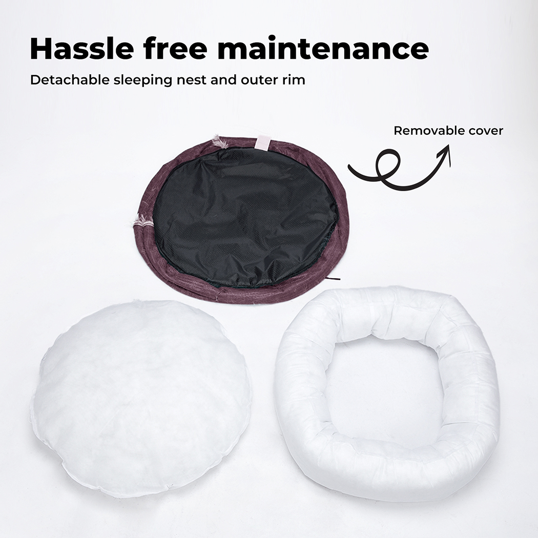 Pawz Pet Dog Calming Bed Cat Warm Soft Plush Round Washable Removable Cover Pink - Picture 37 of 55