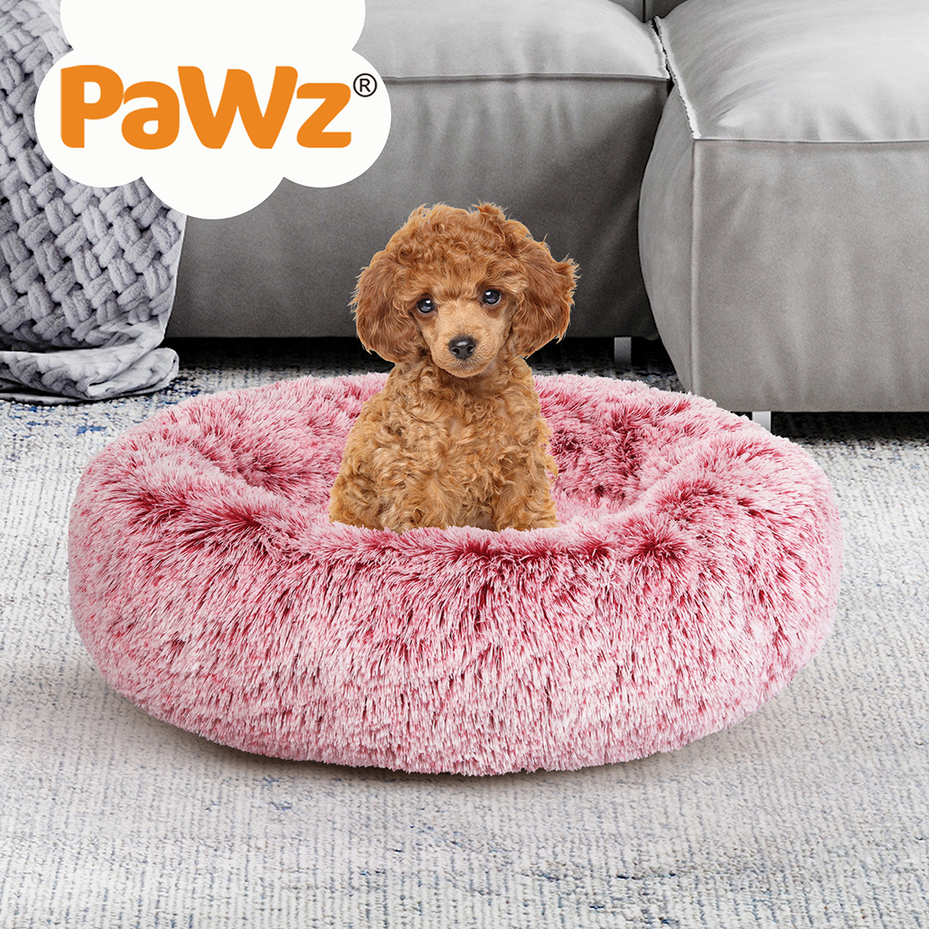 Pawz Pet Dog Calming Bed Cat Warm Soft Plush Round Washable Removable Cover Pink - Picture 44 of 55