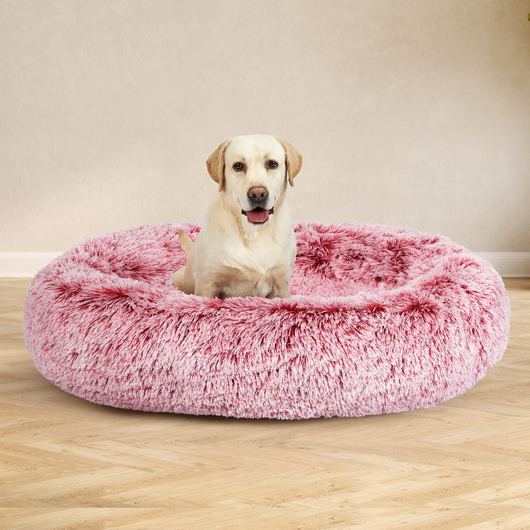 Pawz Pet Dog Calming Bed Cat Warm Soft Plush Round Washable Removable Cover Pink - Picture 23 of 55