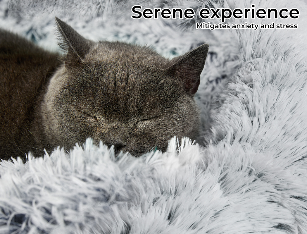 Pawz Pet Dog Calming Bed Cat Warm Soft Plush Washable Removable Cover Charcoal - Picture 35 of 40