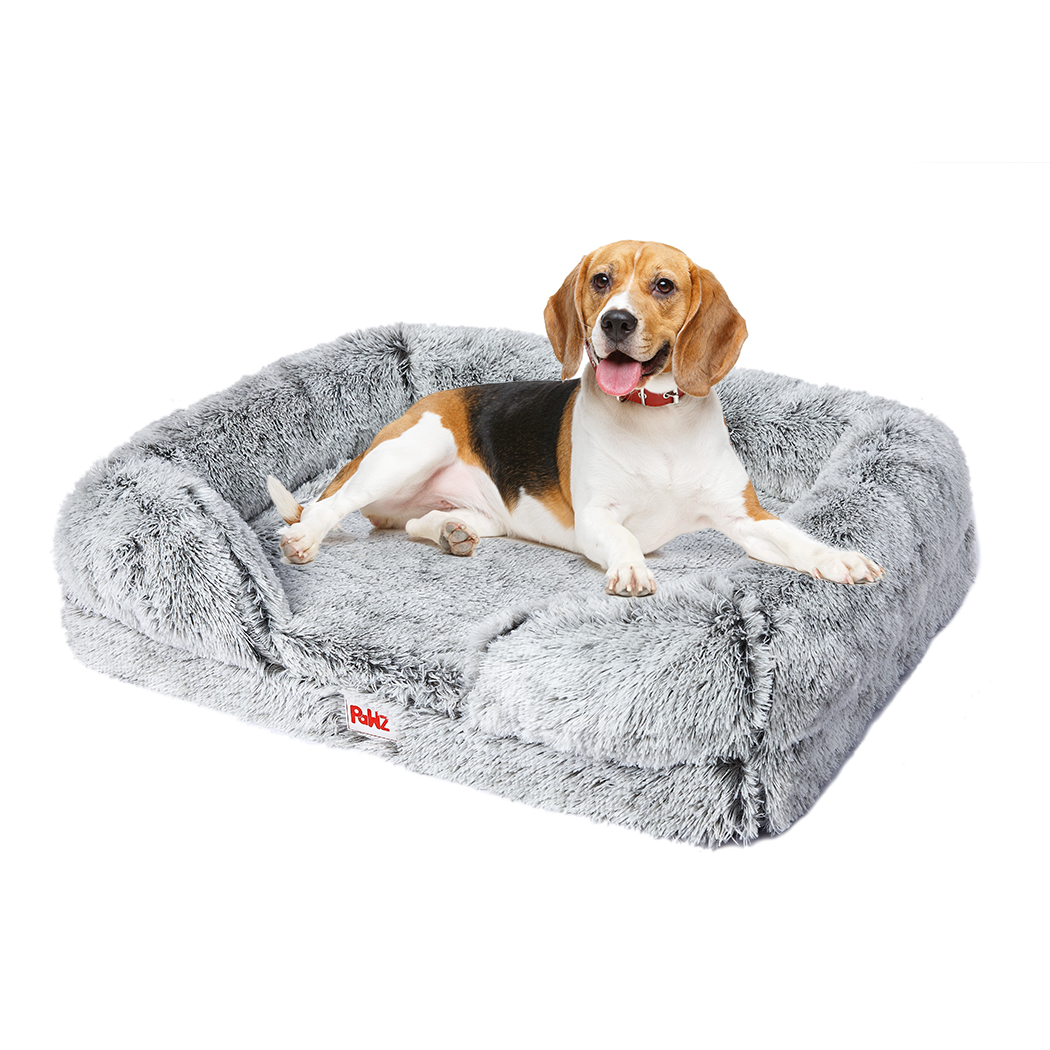 TopSellers-Pet Bed Grey Medium - Soft Plush Memory Foam  Anti-Slip & Waterproof