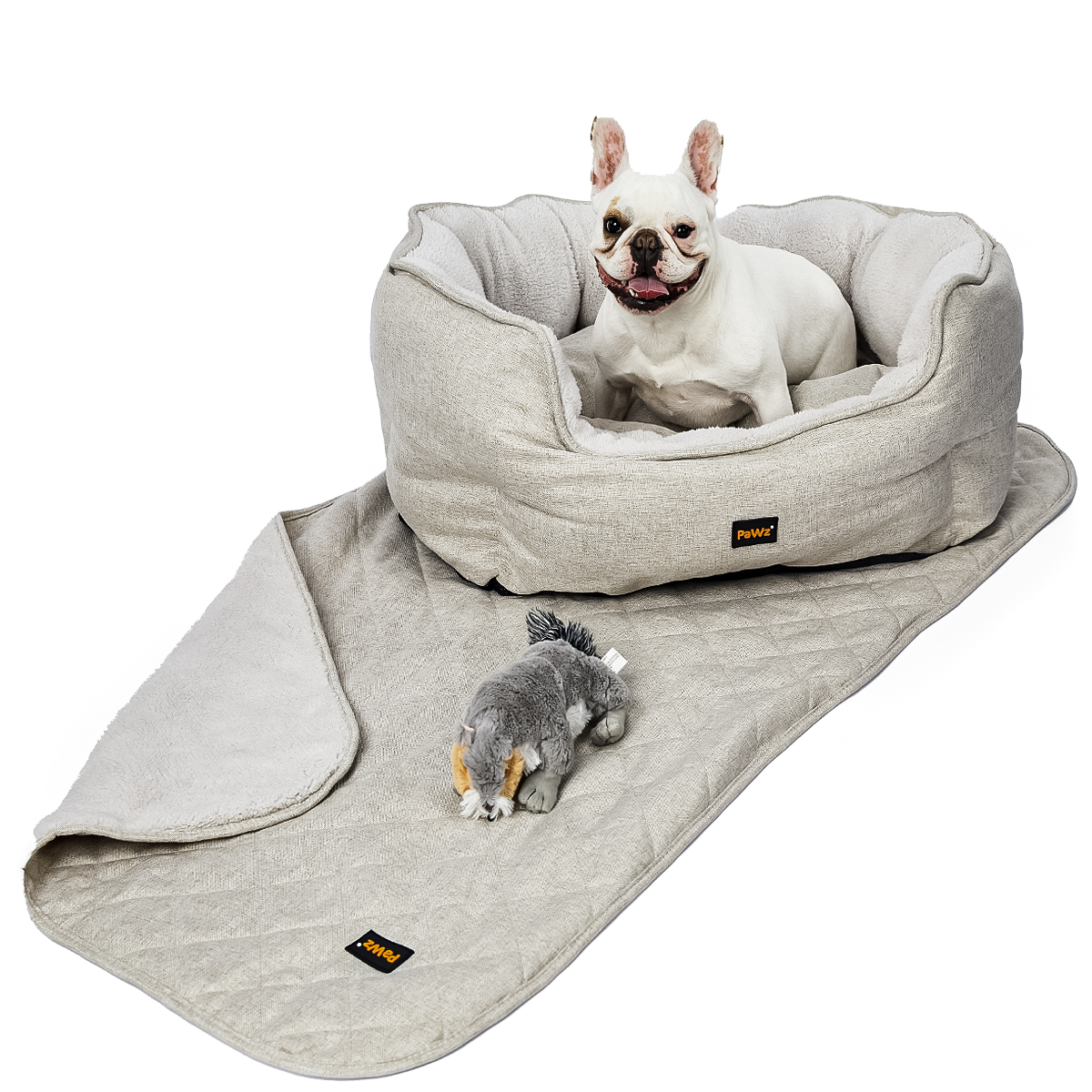 Pawz New Dog Calming Beds Set Large Removable Cover Puppy Chew Toy With Blankets - Picture 22 of 32