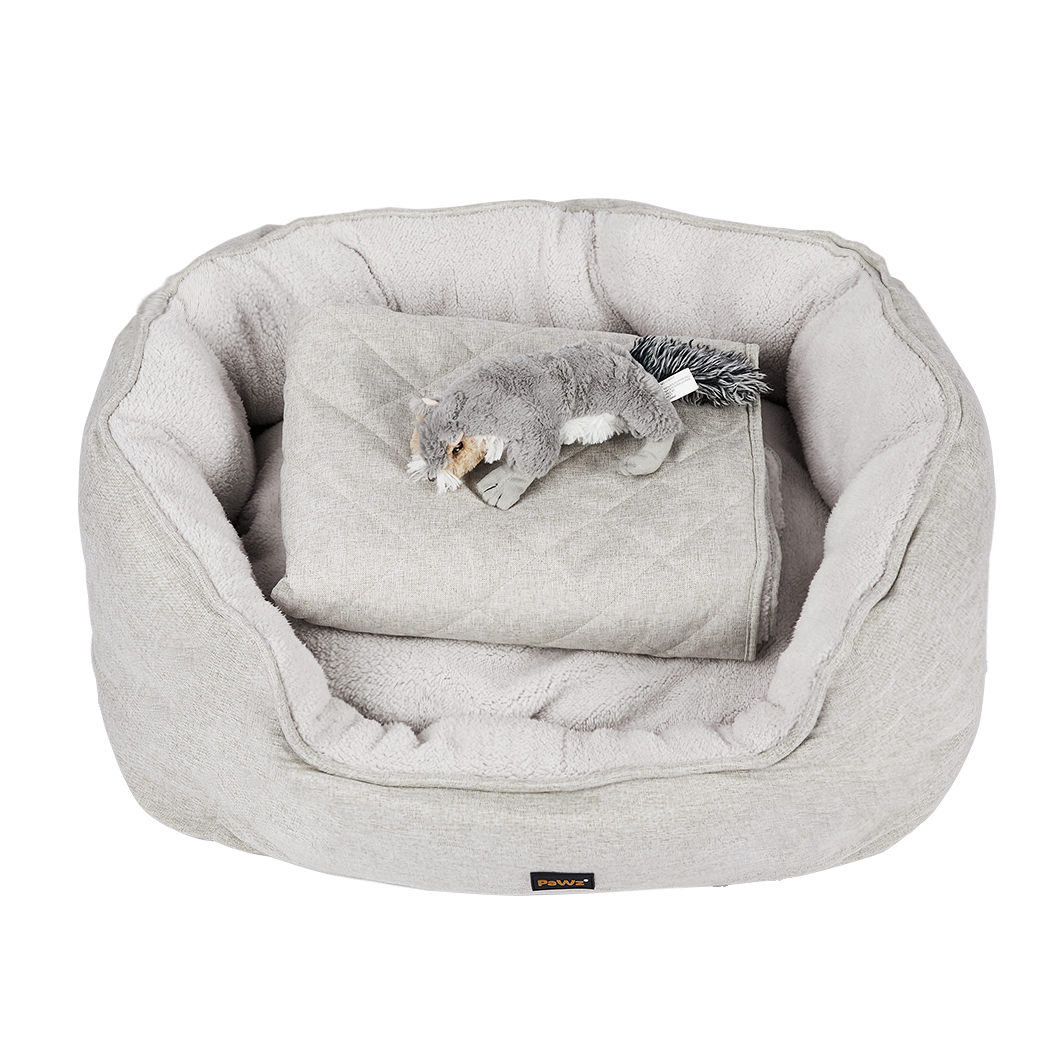 Pawz Pet Bed Set Calming Bed Warm Soft Blanket Cushion Sleeping Kennel Dog Toy - Picture 12 of 33
