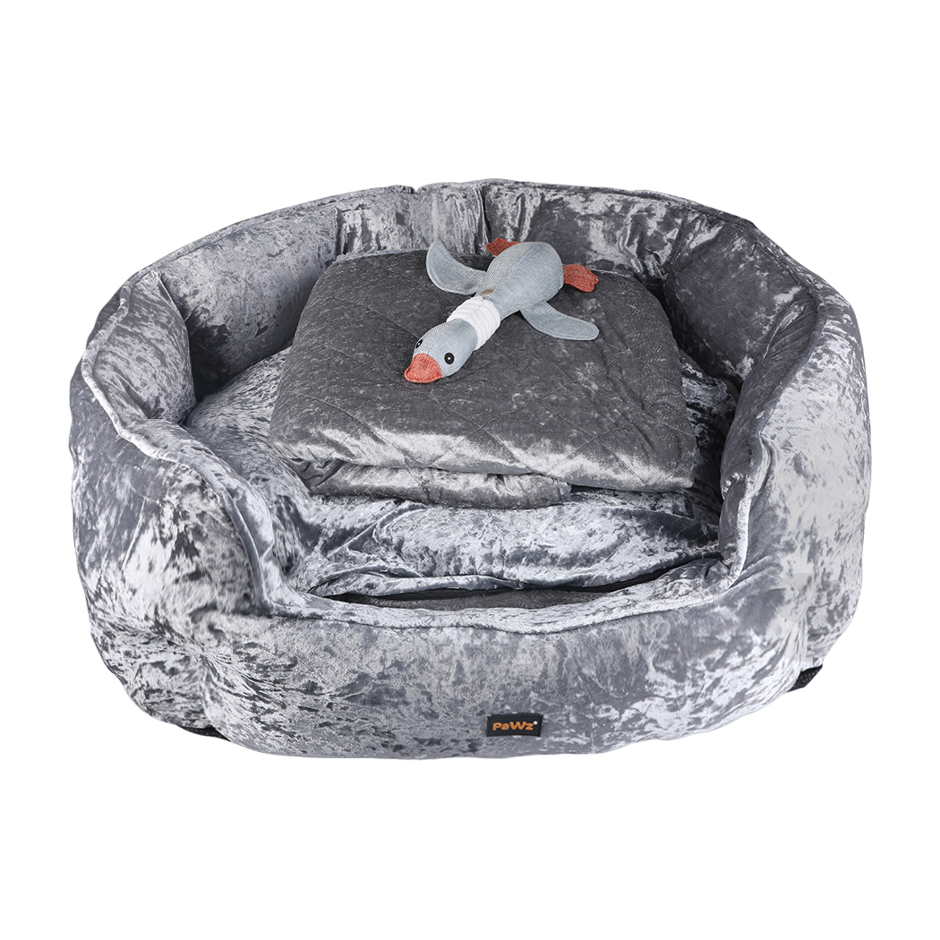 Pawz Pet Bed Set Calming Bed Warm Soft Blanket Cushion Sleeping Kennel Dog Toy - Picture 23 of 33