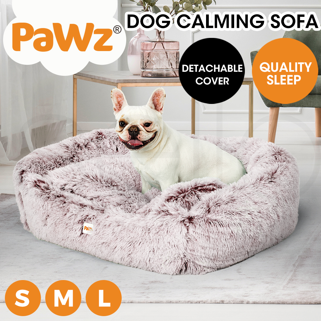 PaWz Pet Dog Calming Bed Cat Warm Soft Plush Removable Cover Washable