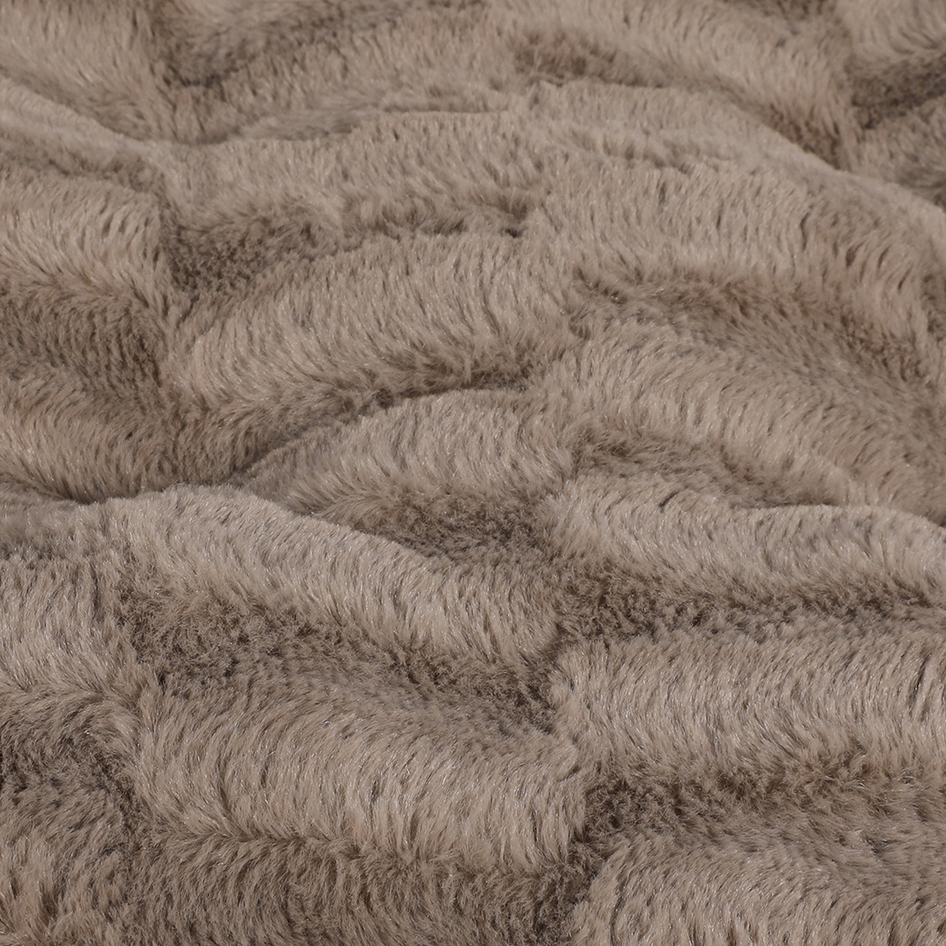 PaWz Dog Calming Bed Warm Soft Plush Comfy Sleeping Memory Foam Mattress Khaki M
