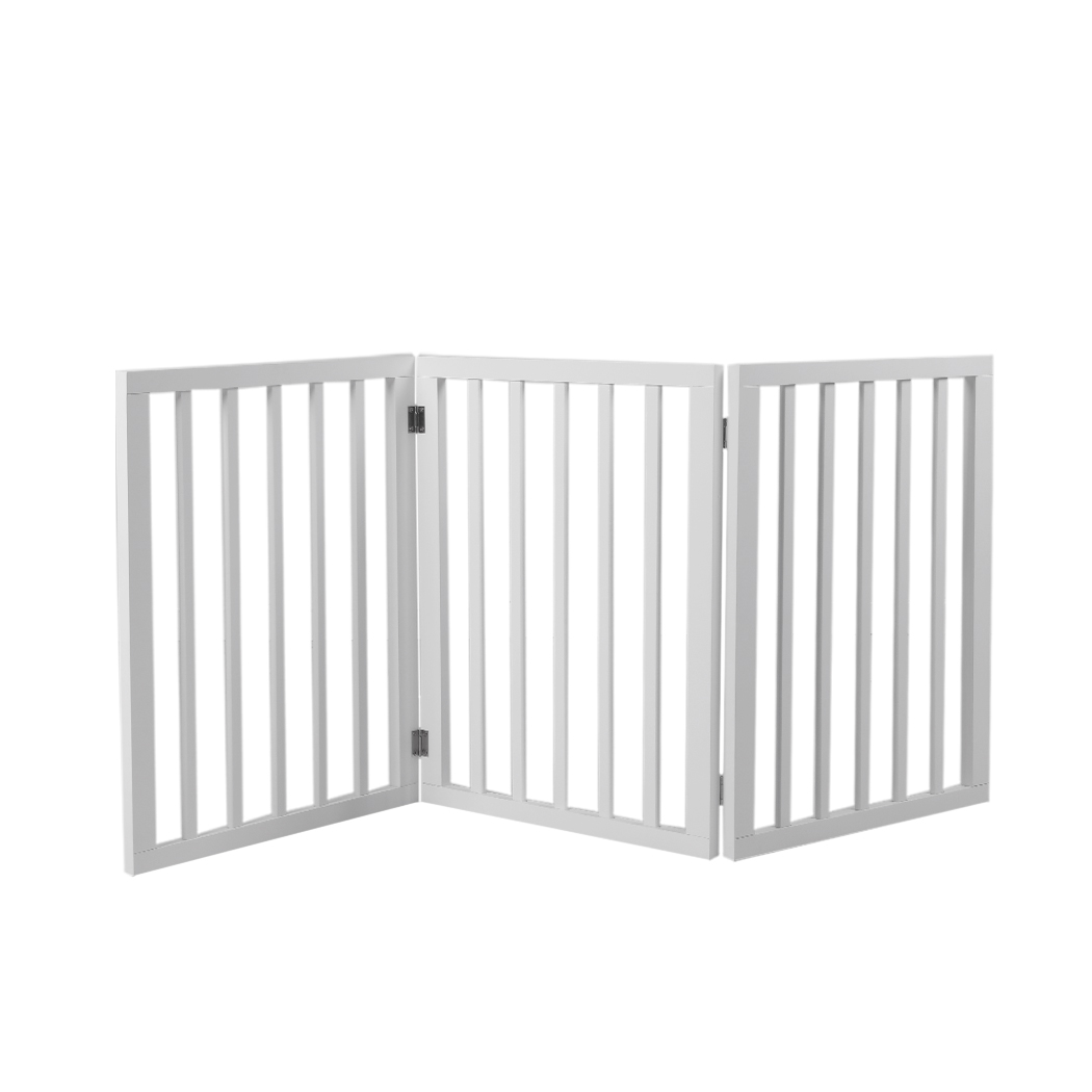 TopSellers-Wooden Pet Gate Retractable - Easy Storage  Durable 139cm x 60.5cm