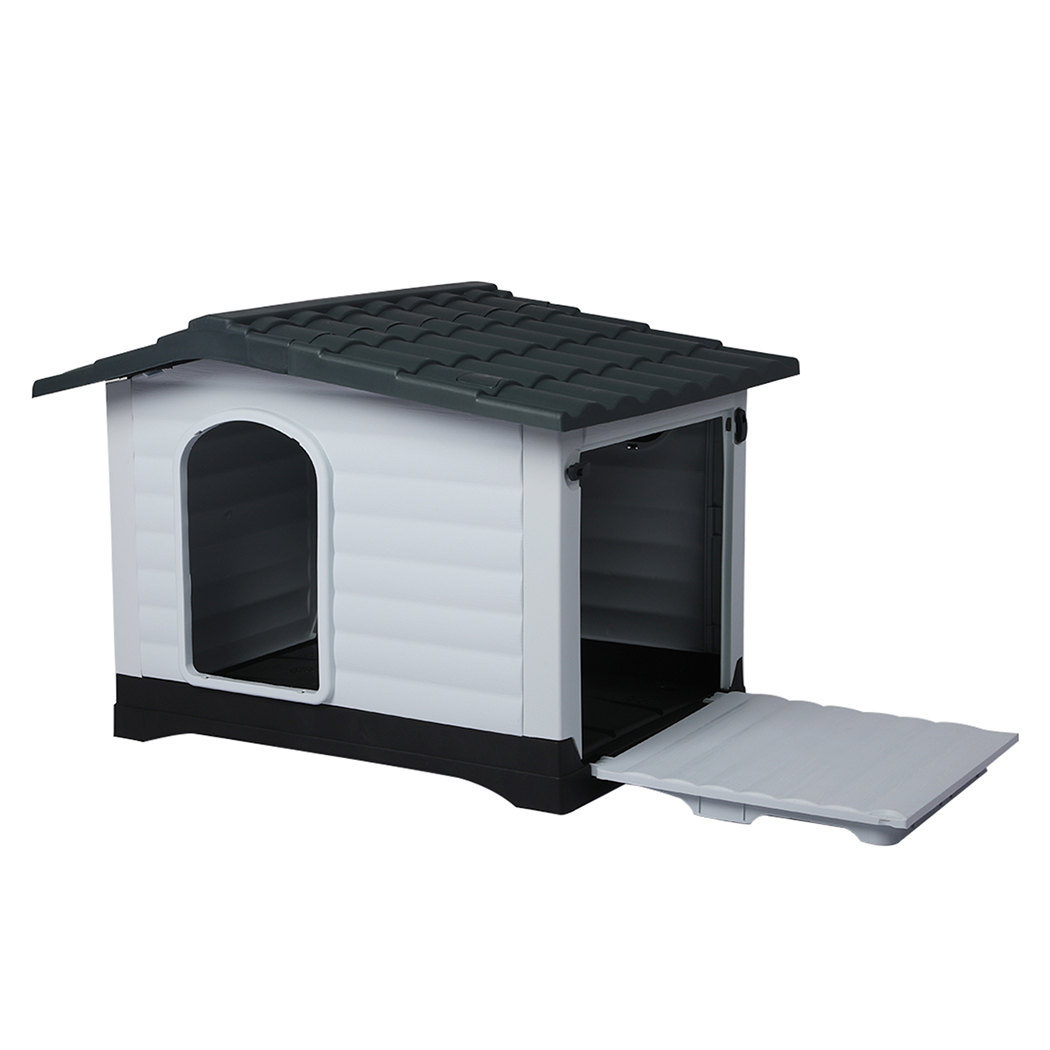 TopSellers-Dog House Grey - Large  Durable  Weatherproof & Easy to Clean