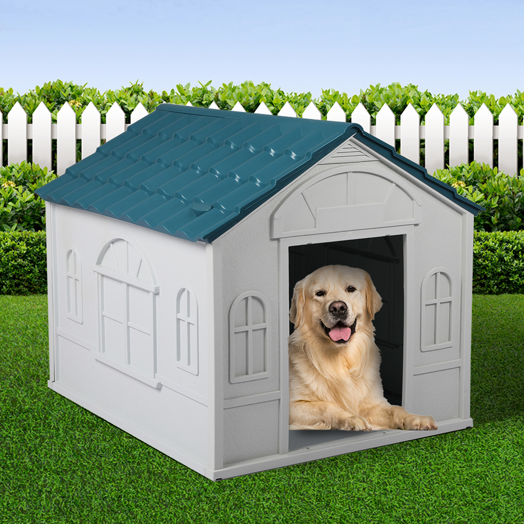 PaWz Dog Kennel Outdoor Indoor Pet Plastic Garden Large House Weatherproof Outside