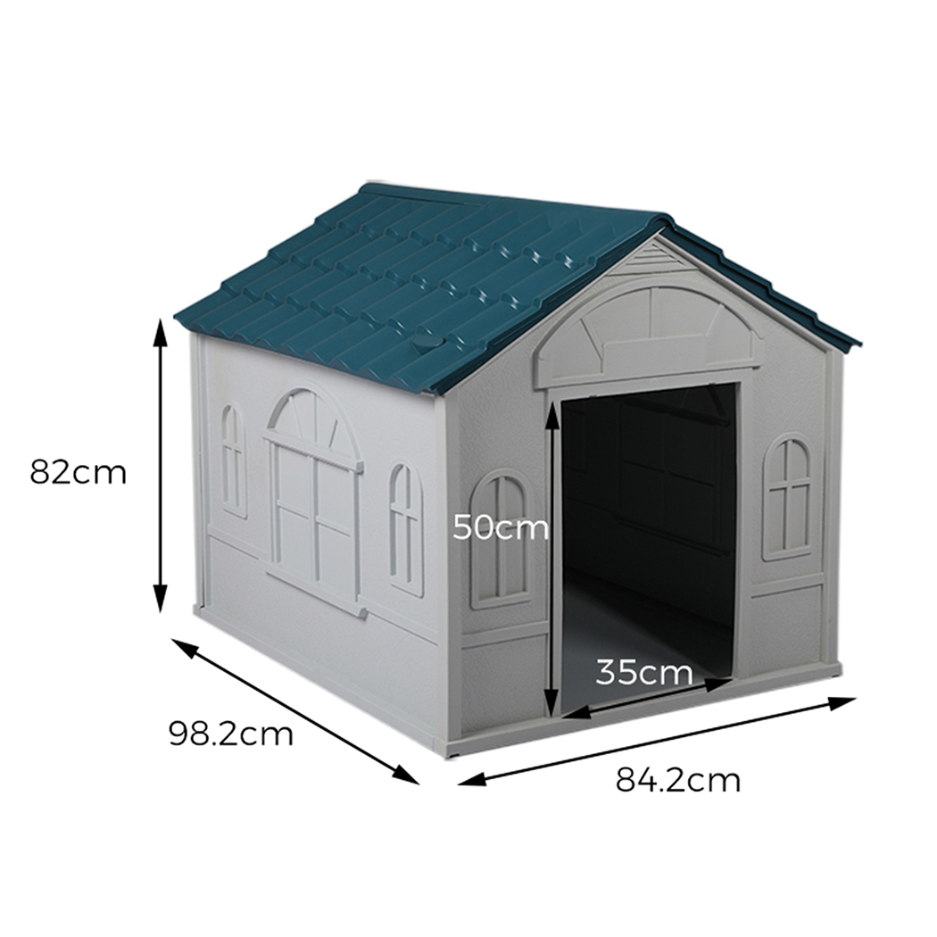 PaWz Dog Kennel Outdoor Indoor Pet Plastic Garden Large House Weatherproof Outside