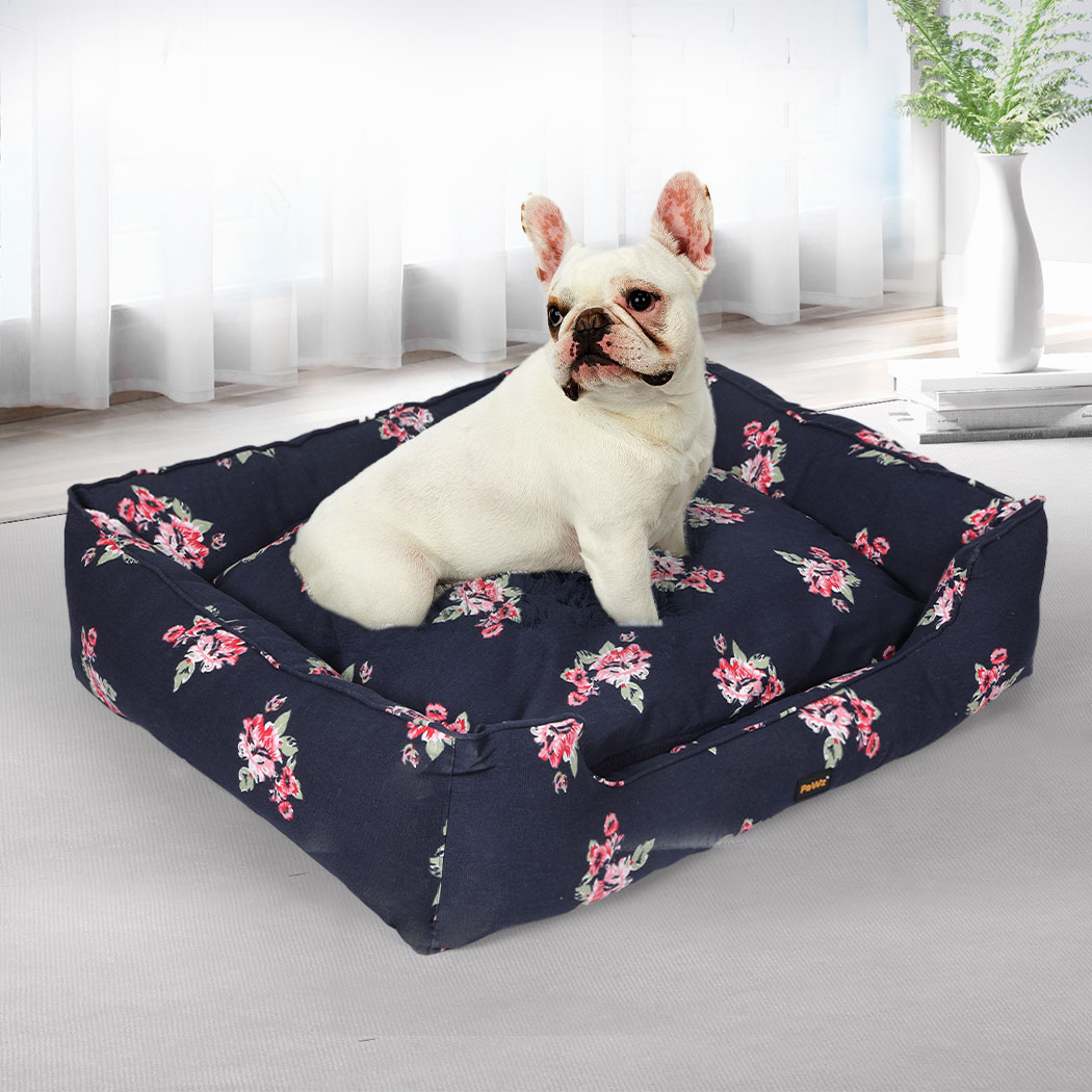 PaWz Dog Calming Bed Pet Cat Washable Removable Round Double-Sided Cushion M