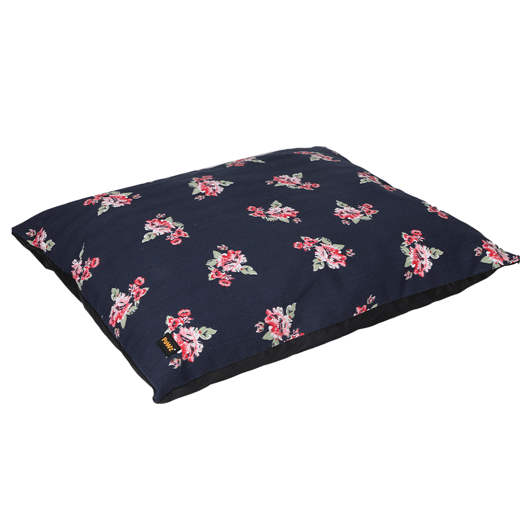 TopSellers-Dog Calming Bed - Large Navy Washable Cushion for Comfort