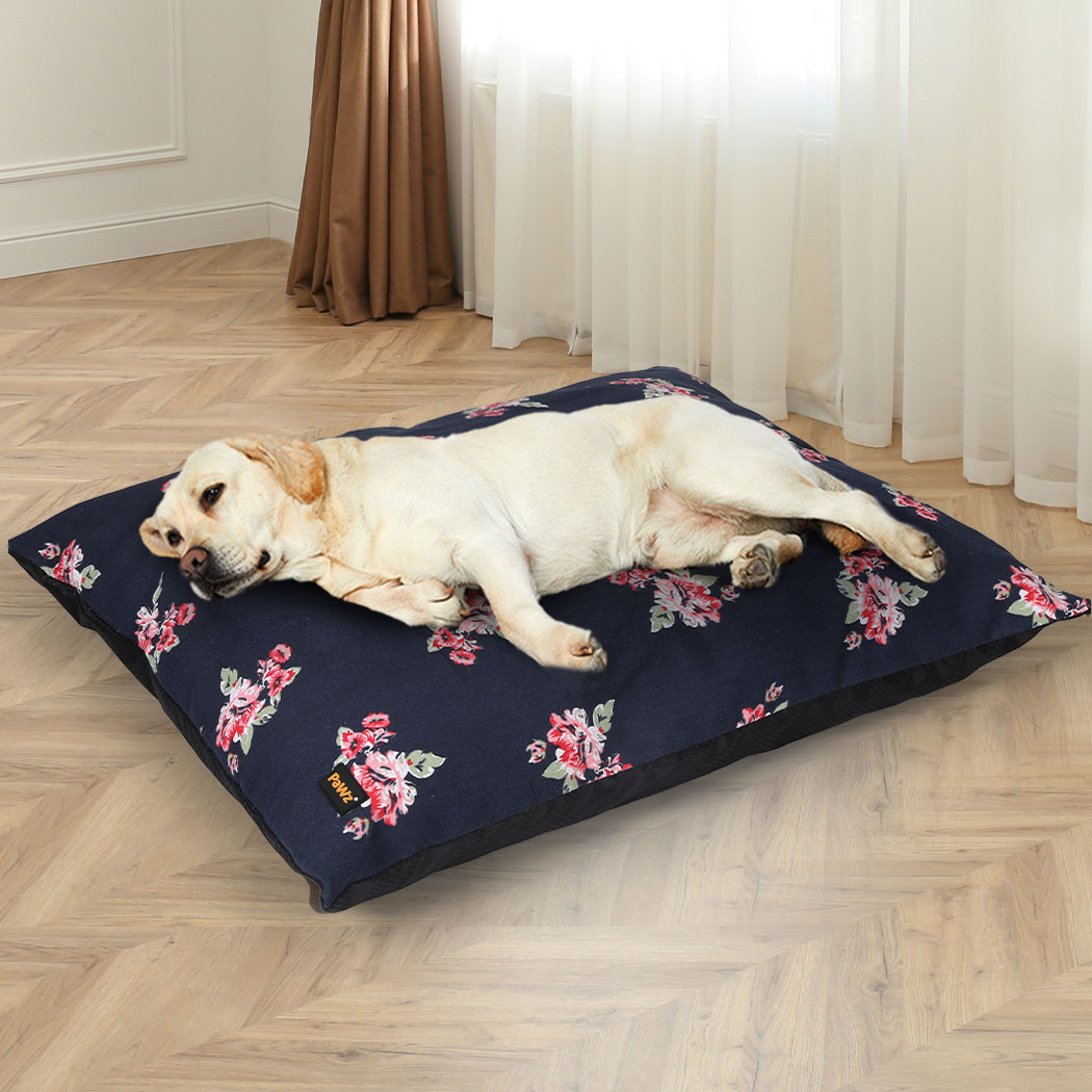 PaWz Dog Calming Bed Cat Pet Washable Removable Cover Cushion Mat Mattress Mavy XL
