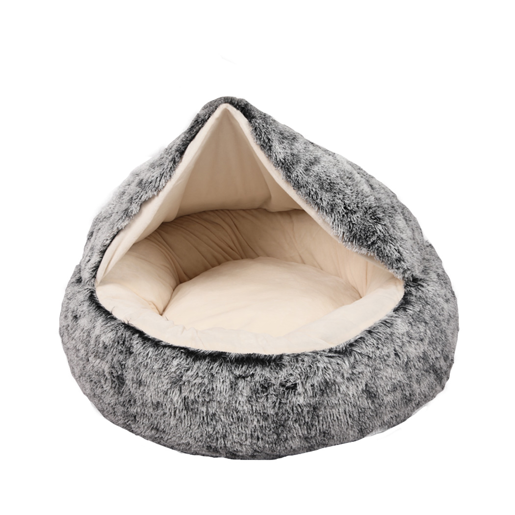 TopSellers-Pet Dog Calming Bed - Large Soft Plush Warm Cozy Sleep Cave