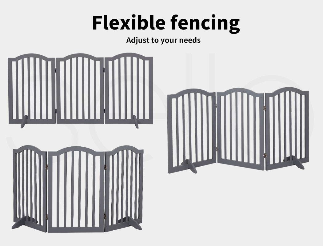 PaWz Wooden Pet Gate Retractable Dog Fence Safety Stair Barrier