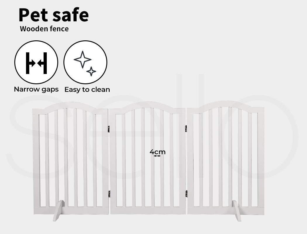 Pawz Pet Gate Foldable Wooden Dog Fence Safety Stair Barrier Security Door - Picture 14 of 32