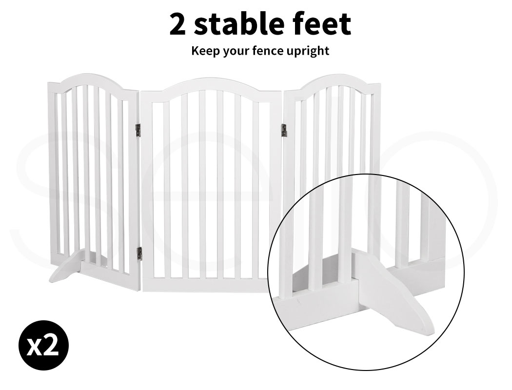 Pawz Pet Gate Foldable Wooden Dog Fence Safety Stair Barrier Security Door - Picture 17 of 32
