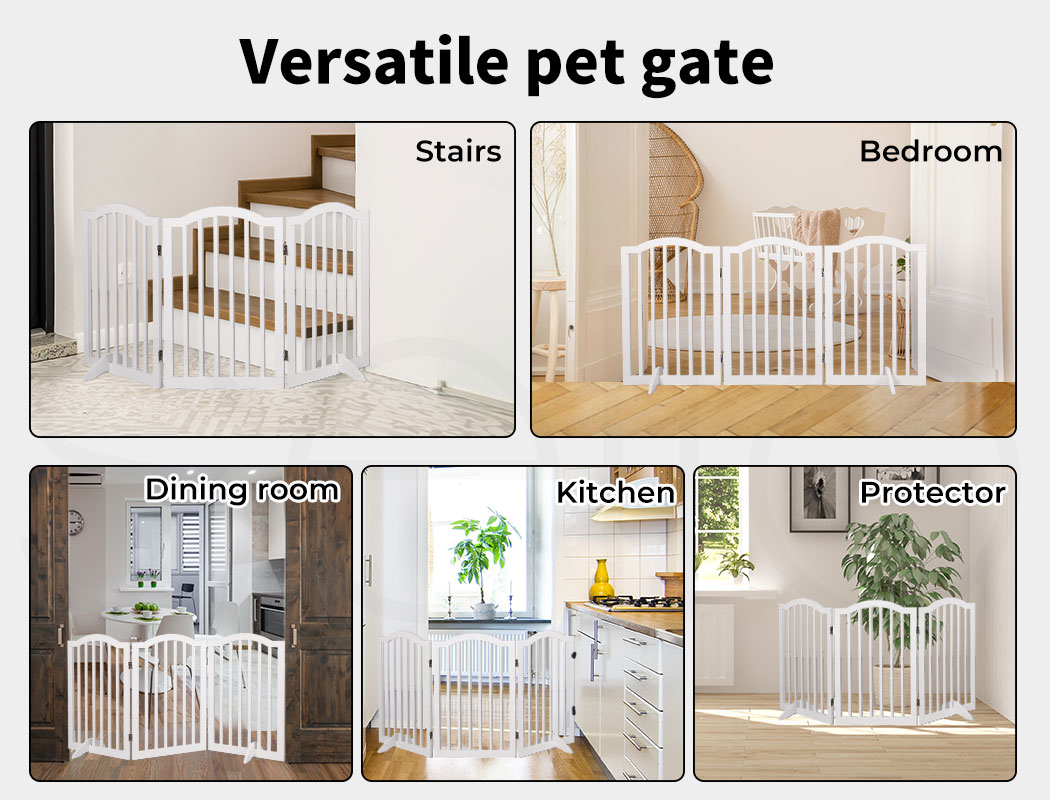 Pawz Pet Gate Foldable Wooden Dog Fence Safety Stair Barrier Security Door - Picture 19 of 32