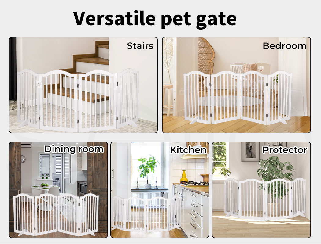 Pawz Pet Gate Foldable Wooden Dog Fence Safety Stair Barrier Security Door - Picture 30 of 32