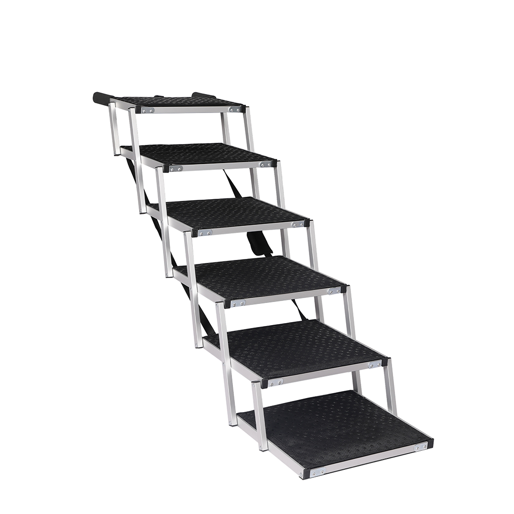 TopSellers-Dog Ramp Adjustable Height - 6 Steps Pet Stairs for Easy Access