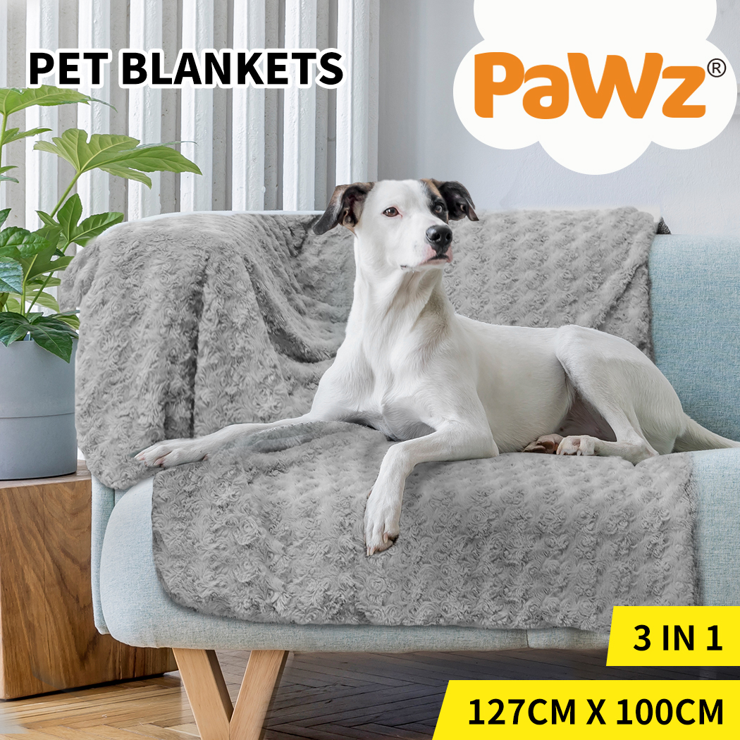 Pawz Dog Blanket Pet Cat Mat Puppy Warm Soft Plush Washable Reusable Calming Bed - Picture 32 of 59