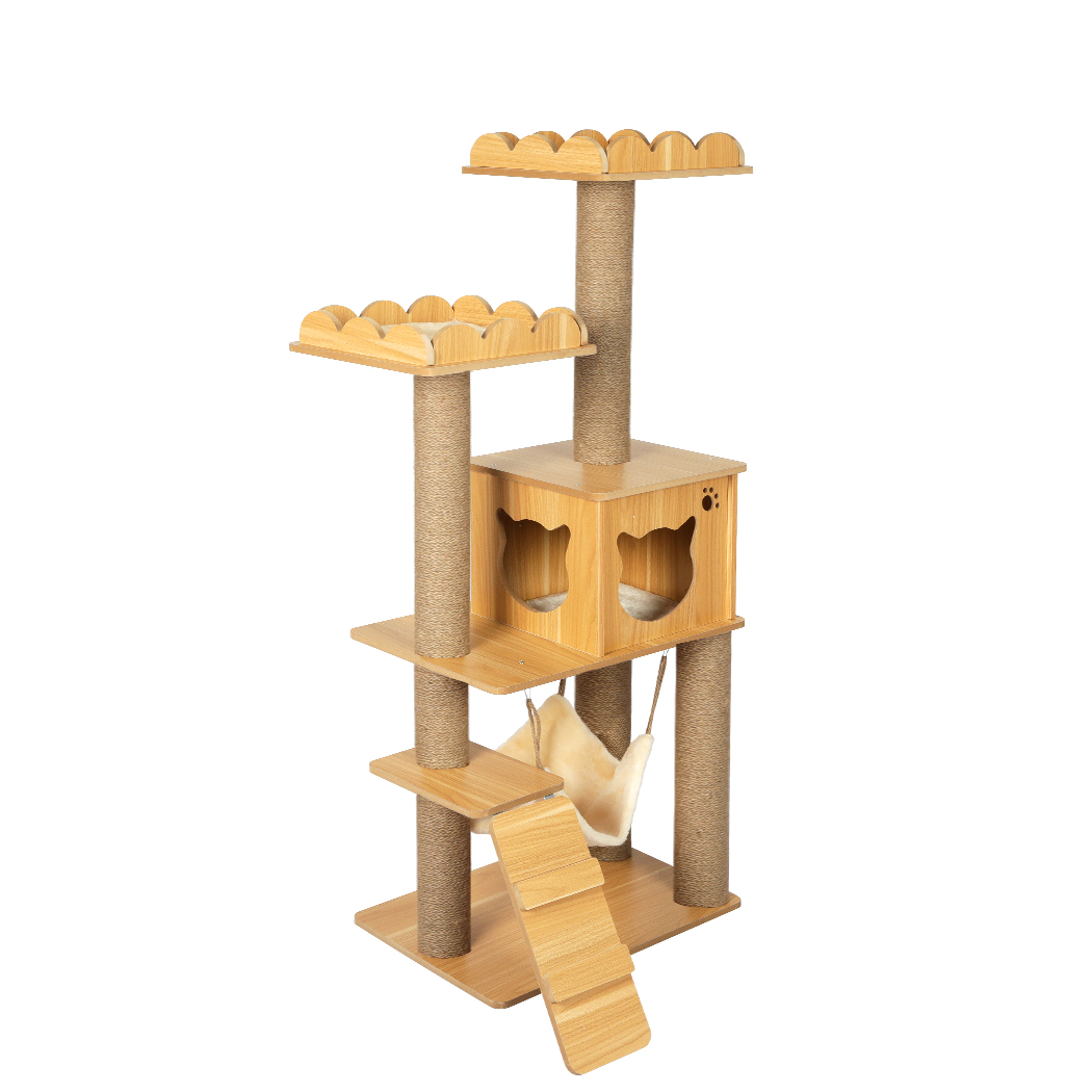 TopSellers-Cat Tree Scratching Post Greige - 52cm Multi-level Sisal Design