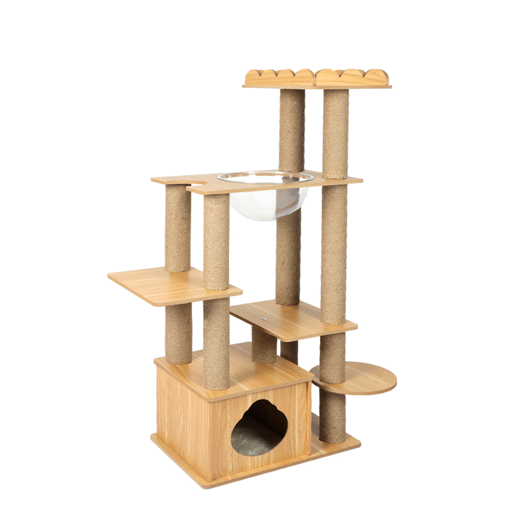 TopSellers-Cat Tree Scratching Post Greige - Multi-level Sturdy Sisal 60cm