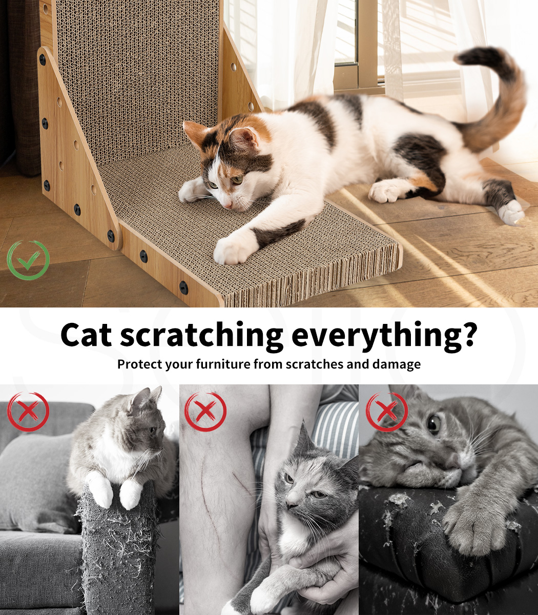 Pawz Cat Scratcher Scratching Board Corrugated Cardboard Scratch Bed Toy Pad Mat - Picture 13 of 104