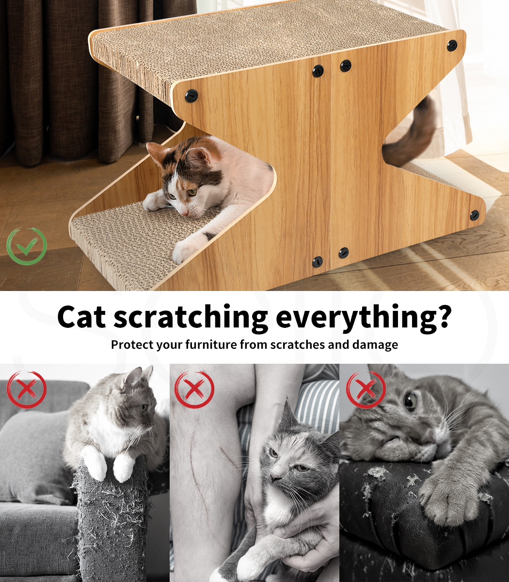 Pawz Cat Scratcher Scratching Board Corrugated Cardboard Scratch Bed Toy Pad Mat - Picture 23 of 104