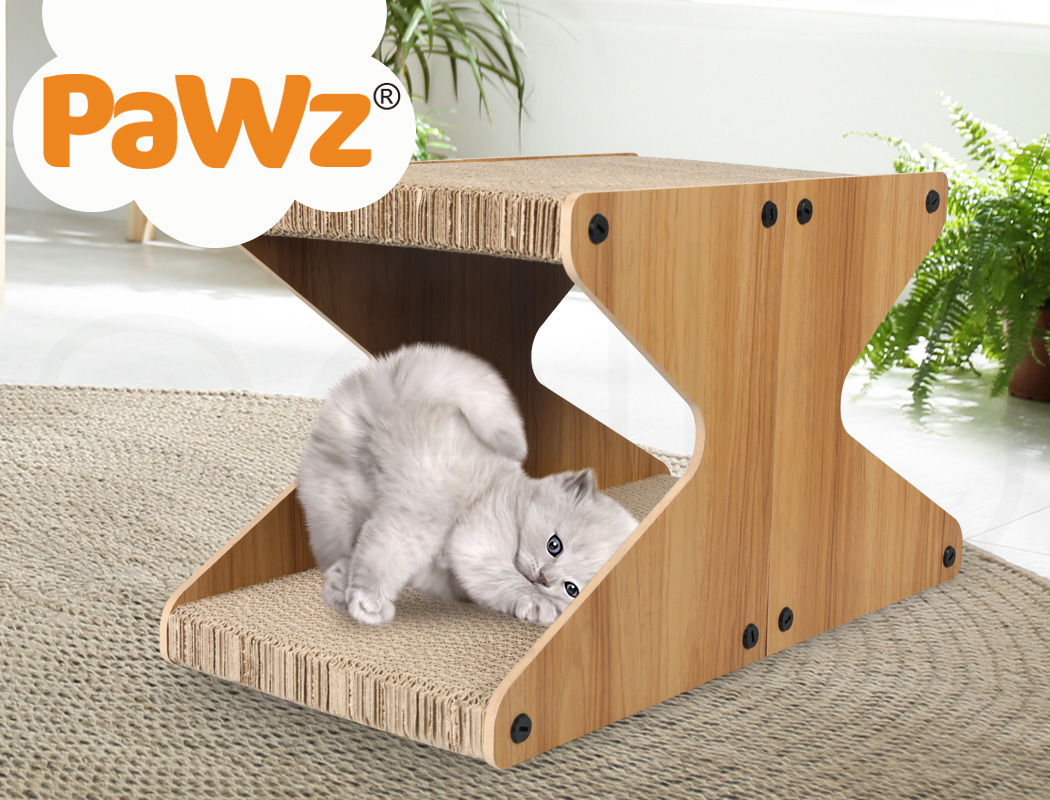 Pawz Cat Scratcher Scratching Board Corrugated Cardboard Scratch Bed Toy Pad Mat - Picture 31 of 104