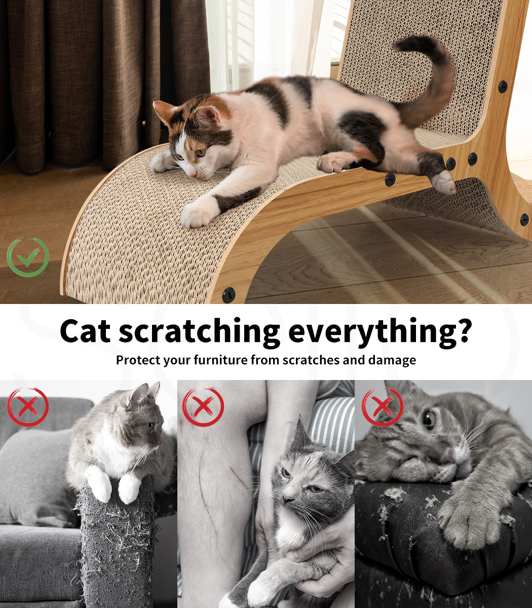 Pawz Cat Scratcher Scratching Board Corrugated Cardboard Scratch Bed Toy Pad Mat - Picture 33 of 104