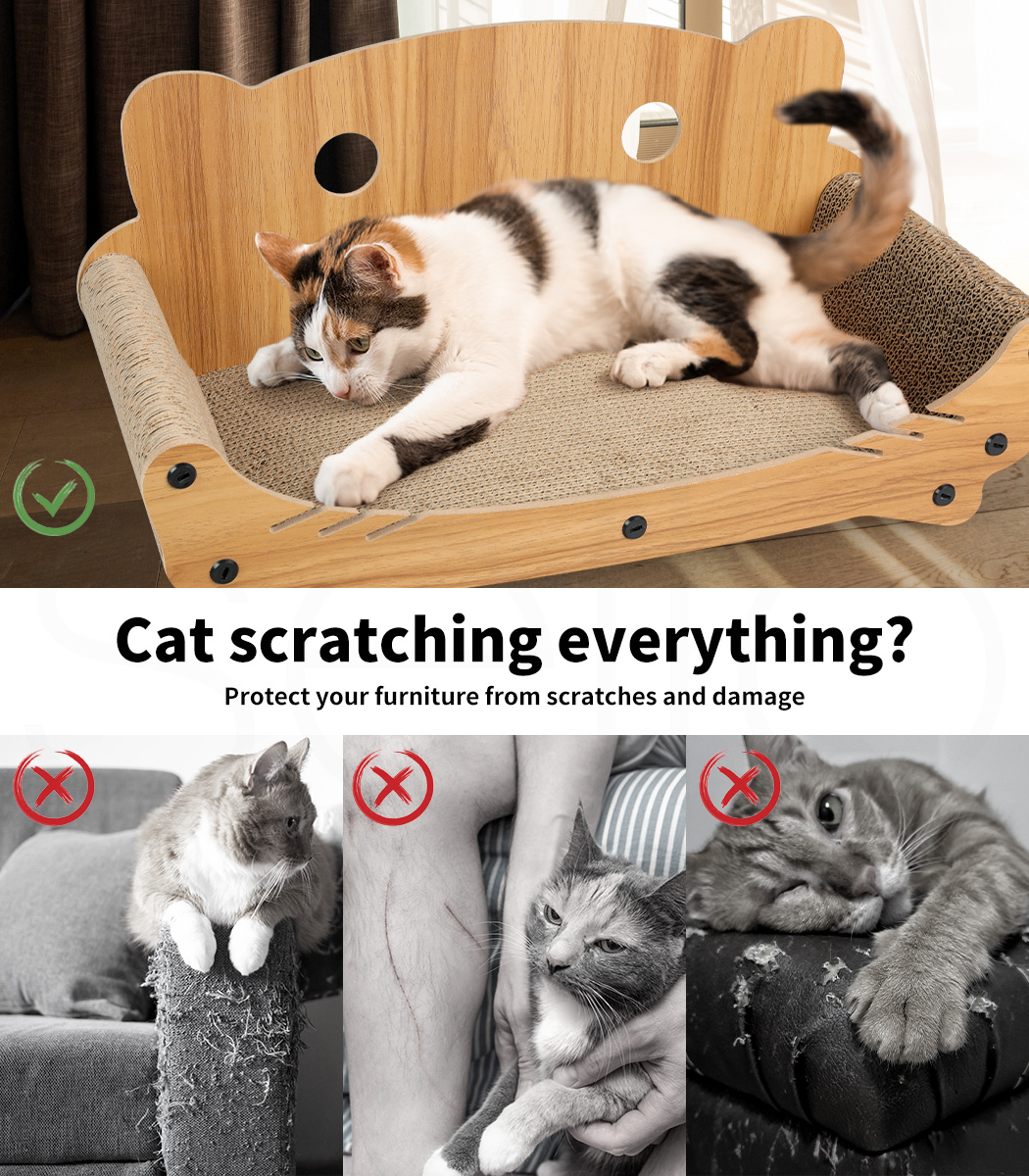 Pawz Cat Scratcher Scratching Board Corrugated Cardboard Scratch Bed Toy Pad Mat - Picture 44 of 104