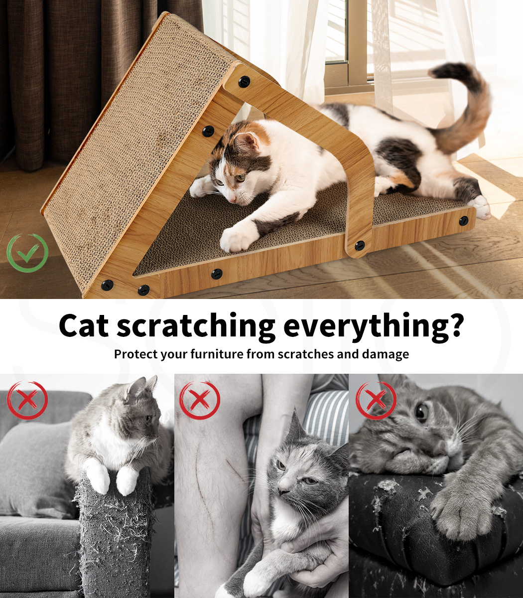 Pawz Cat Scratcher Scratching Board Corrugated Cardboard Scratch Bed Toy Pad Mat - Picture 54 of 104