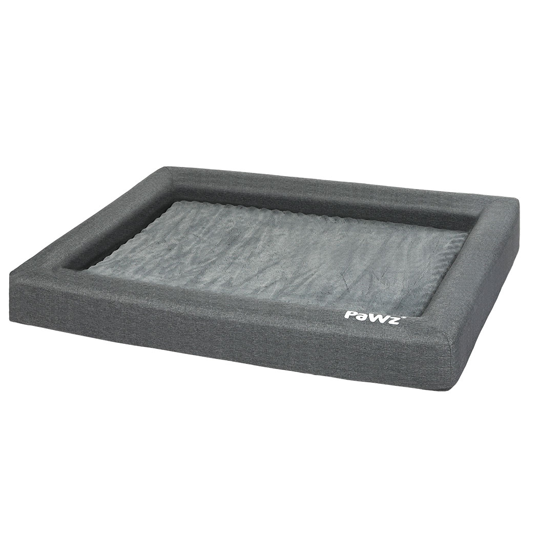 TopSellers-Memory Foam Pet Bed - Large Grey Orthopaedic & Waterproof