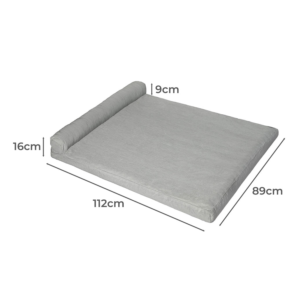 Pawz Pet Bed Chew Proof Memory Foam Orthopedic Waterproof Inner Washable Grey - Picture 13 of 59