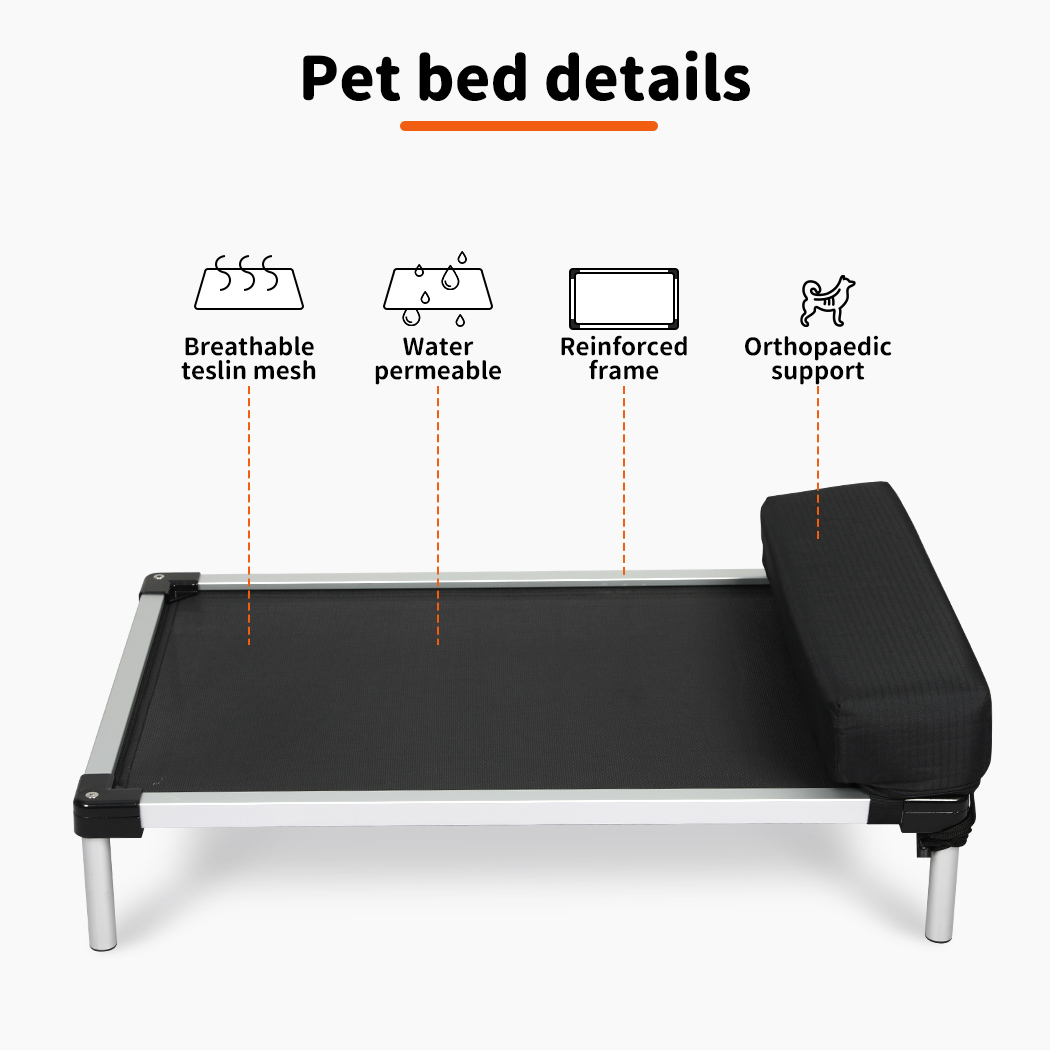 Pawz Pet Trampoline Elevated Raised Dog Bed Aluminium Frame Heavy Pillow Large - Picture 19 of 80