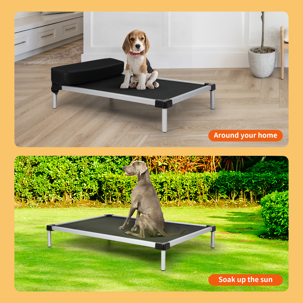 Pawz Pet Trampoline Elevated Raised Dog Bed Aluminium Frame Heavy Pillow Large - Picture 20 of 80