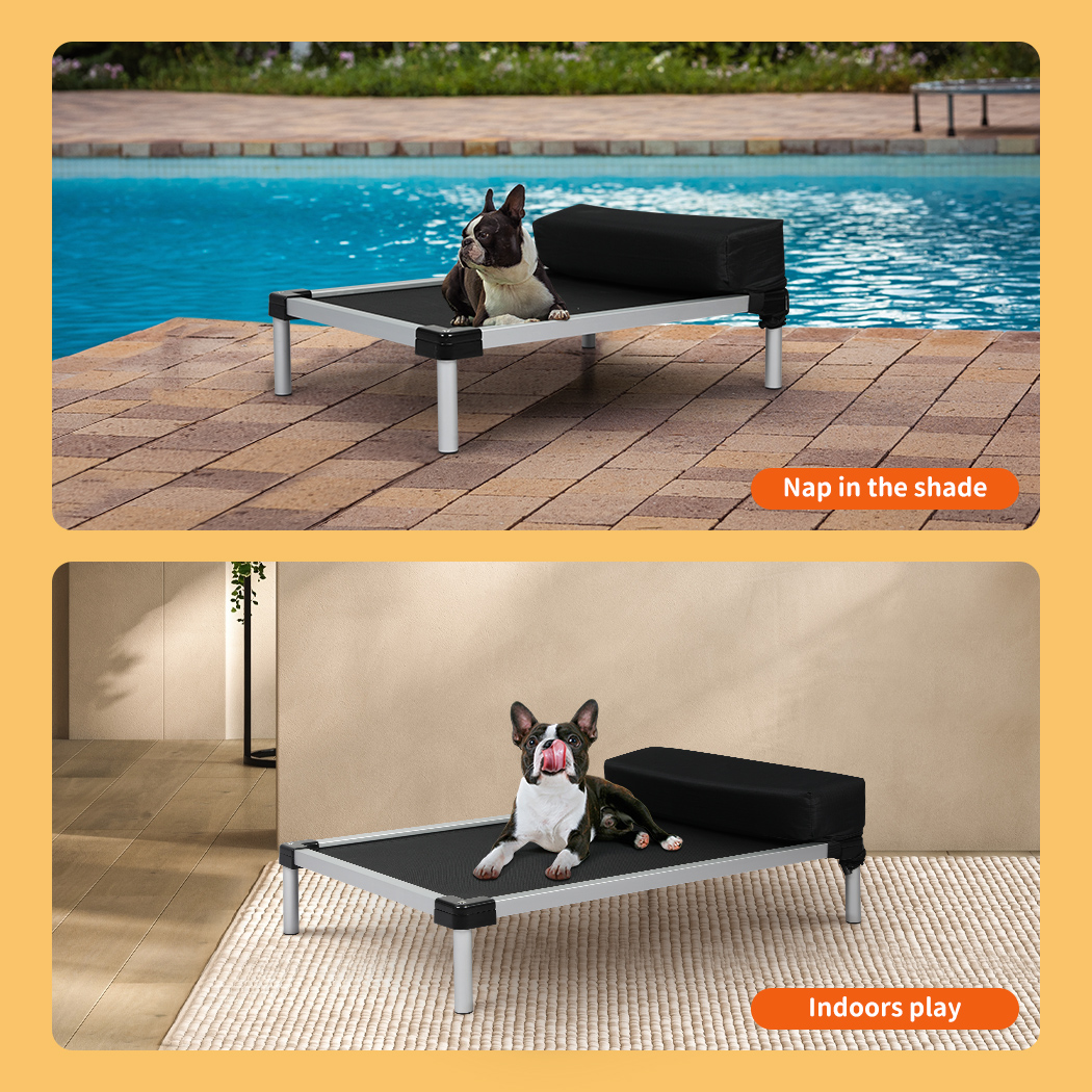 Pawz Pet Trampoline Elevated Raised Dog Bed Aluminium Frame Heavy Pillow Large - Picture 21 of 80