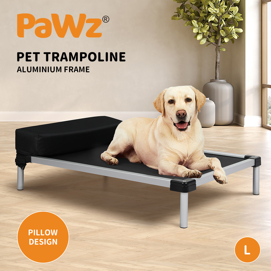 Pawz Pet Trampoline Elevated Raised Dog Bed Aluminium Frame Heavy Pillow Large - Picture 13 of 80
