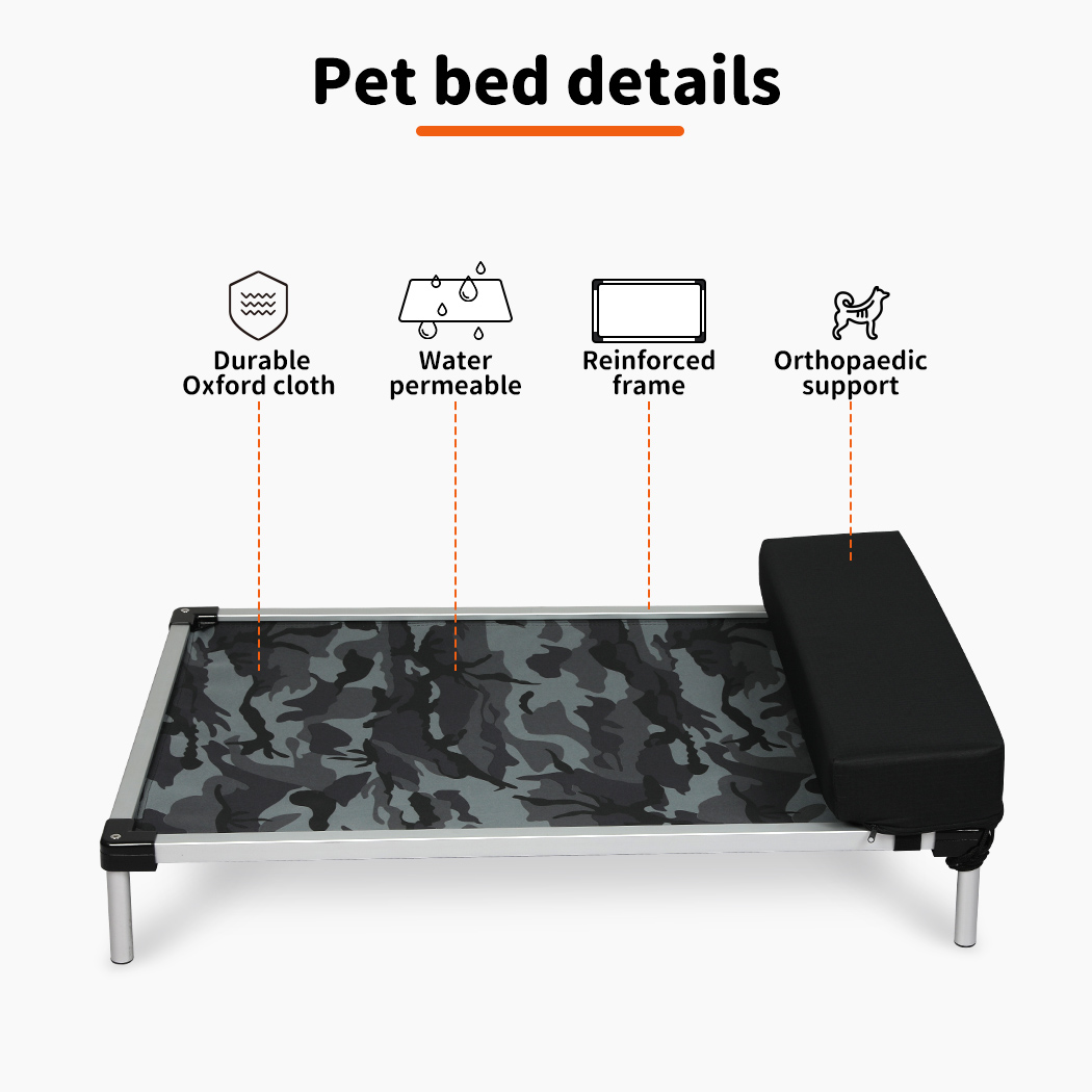 Pawz Pet Trampoline Elevated Raised Dog Bed Aluminium Frame Heavy Pillow Large - Picture 30 of 80