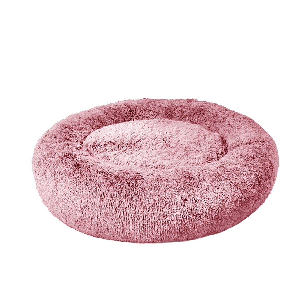 TopSellers-Dog Donut Bed - X-Large Soft Cozy Memory Foam Cushion in Pink